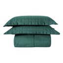 Ver imagem 1 de Kit Cobre Leito Milano Casal Micropercal 300 Fios Matelado Colcha 3 Peças Verde