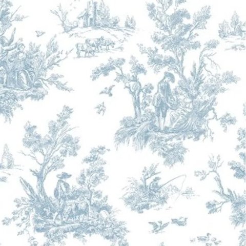Papel de Parede Romântico Abby Rose 3 Floral Azul Ab27656