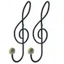 Ver imagem 1 de Kit 2 Ganchos Cabideiros Aço Preto Cifra Música 28cm Suportes de Parede Pendurar Roupa Bolsas