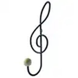 Kit 2 Ganchos Cabideiros Aço Preto Cifra Música 28cm Suportes de Parede Pendurar Roupa Bolsas - 2