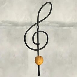 Kit 2 Ganchos Cabideiros Aço Preto Cifra Música 28cm Suportes de Parede Pendurar Roupa Bolsas - 3