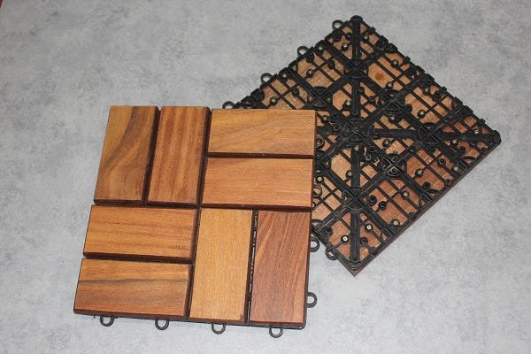 Deck de Madeira Modular Trama 30x30 Kit 12 Peças (1M²) - 2