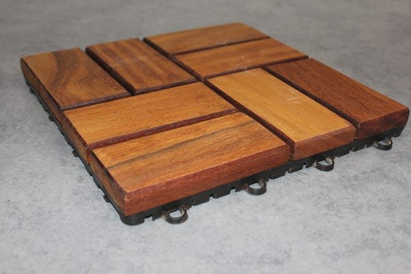 Deck de Madeira Modular Trama 30x30 Kit 12 Peças (1M²) - 4