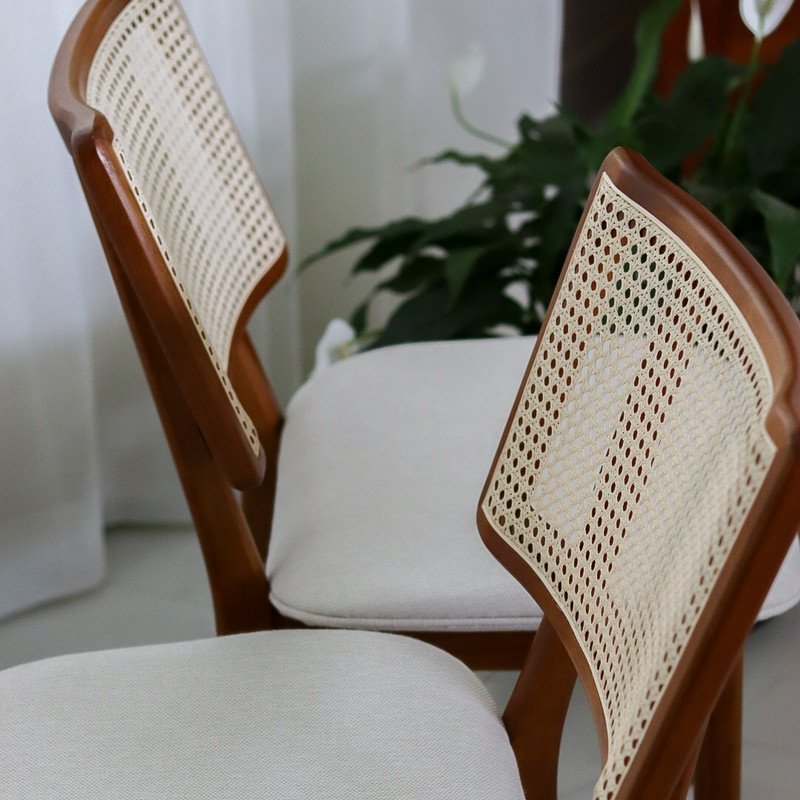 Cadeiras Madeira Maciça com Telinha - Zara - Requinte Salas - 2