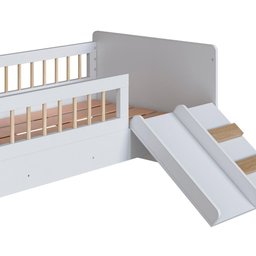 Cama de Solteiro Infantil Montessoriana com Escorregador e Escada Branco - 5