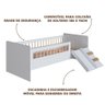 Cama de Solteiro Infantil Montessoriana com Escorregador e Escada Branco - 3