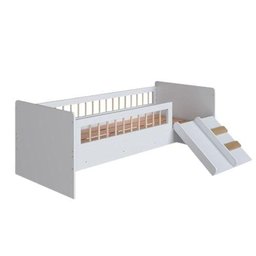 Cama de Solteiro Infantil Montessoriana com Escorregador e Escada Branco - 1