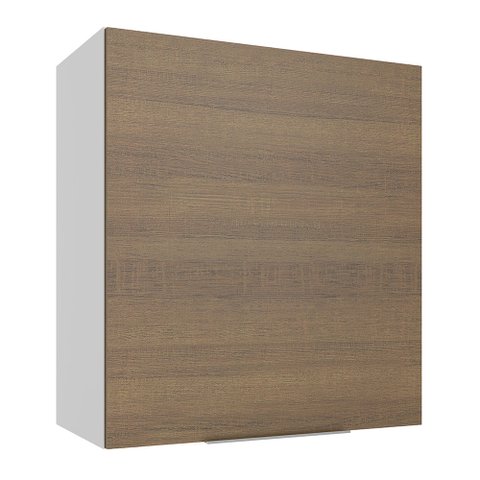 Armário Aéreo Madesa Stella 60 cm 1 Porta Branco/Rustic Cor:Branco/Rustic