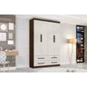 Guarda-Roupa Zanzini Maximus Plus 4 Portas 4 Gavetas Jacaranda/Off-White com Pés - 1