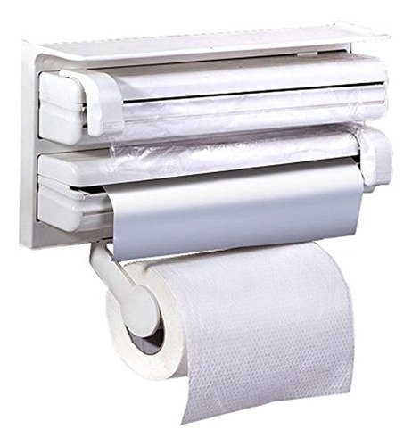 Suporte Papel Toalha Dispenser Cozinha Triple Paper 3 em 1