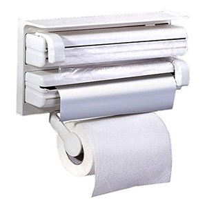 Suporte Papel Toalha Dispenser Cozinha Triple Paper 3 em 1