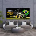 Ver imagem 3 de Kit 3 Quadro Decorativo Agro É Top Trator Brasil 28x20cm