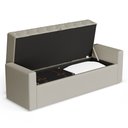 Ver imagem 5 de Calçadeira Báu King Size Atena 195cm Capitonê Sintético Bege - Desk Design