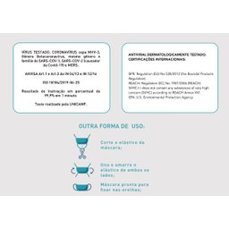 Mascara Tecido Antiviral 99,9% Tripla Lavavel 6 unidades - 4