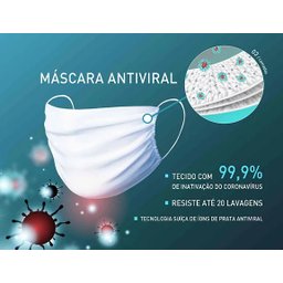 Mascara Tecido Antiviral 99,9% Tripla Lavavel 6 unidades - 2