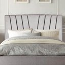 Ver imagem 3 de Cabeceira Estofada Bélgica 160cm Queen Suede Cinza Claro