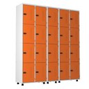 Ver imagem 1 de Armário Roupeiro Aço 20 Portas Academia Guarda Volume Trinco Laranja