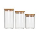 Ver imagem 1 de Kit 3 Potes Borossilicato Hermético Tampa Bambu Class Home