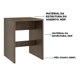 Conjunto 2 Banquetas Baixas Multiuso Em Mdp - Ameixa Negra - 2