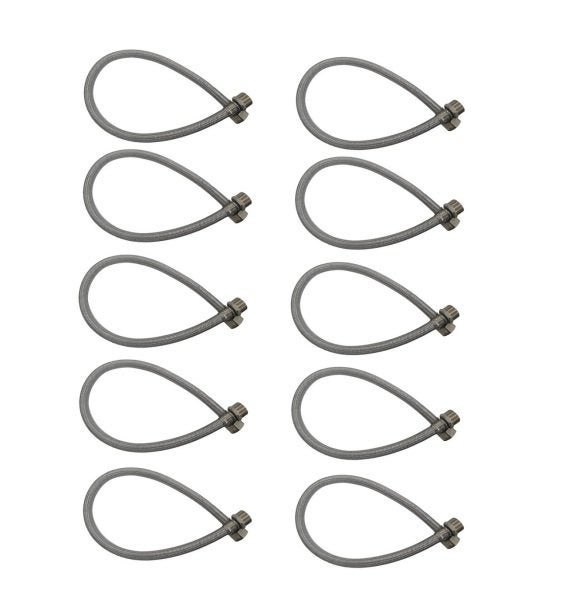 Kit com 10 Peças Ligação Flexível de 1/2" x 60cm Aço Trançado Inox - 1