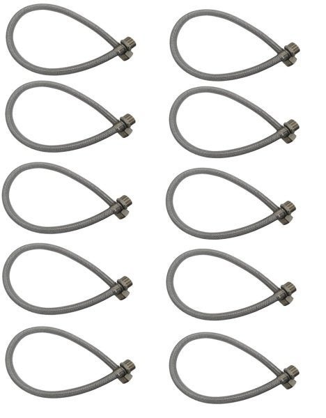 Kit com 10 Peças Ligação Flexível de 1/2" x 60cm Aço Trançado Inox - 2