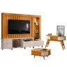 Estante Home Theater Le Mans com Aparador Estoril e Mesa de Centro Indianápolis Cinamomo Off White – - 1