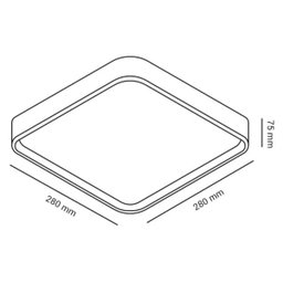 Luminária Plafon Black 12w 28x28 3000k Design Moderno Sobrep. - 4