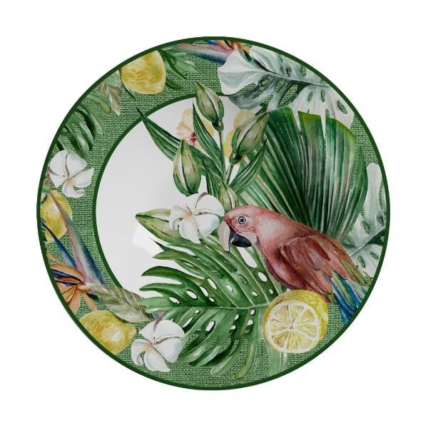 Jogo de Pratos Paraiso Tropical Alleanza com 6 Und Fundo 1ºlin