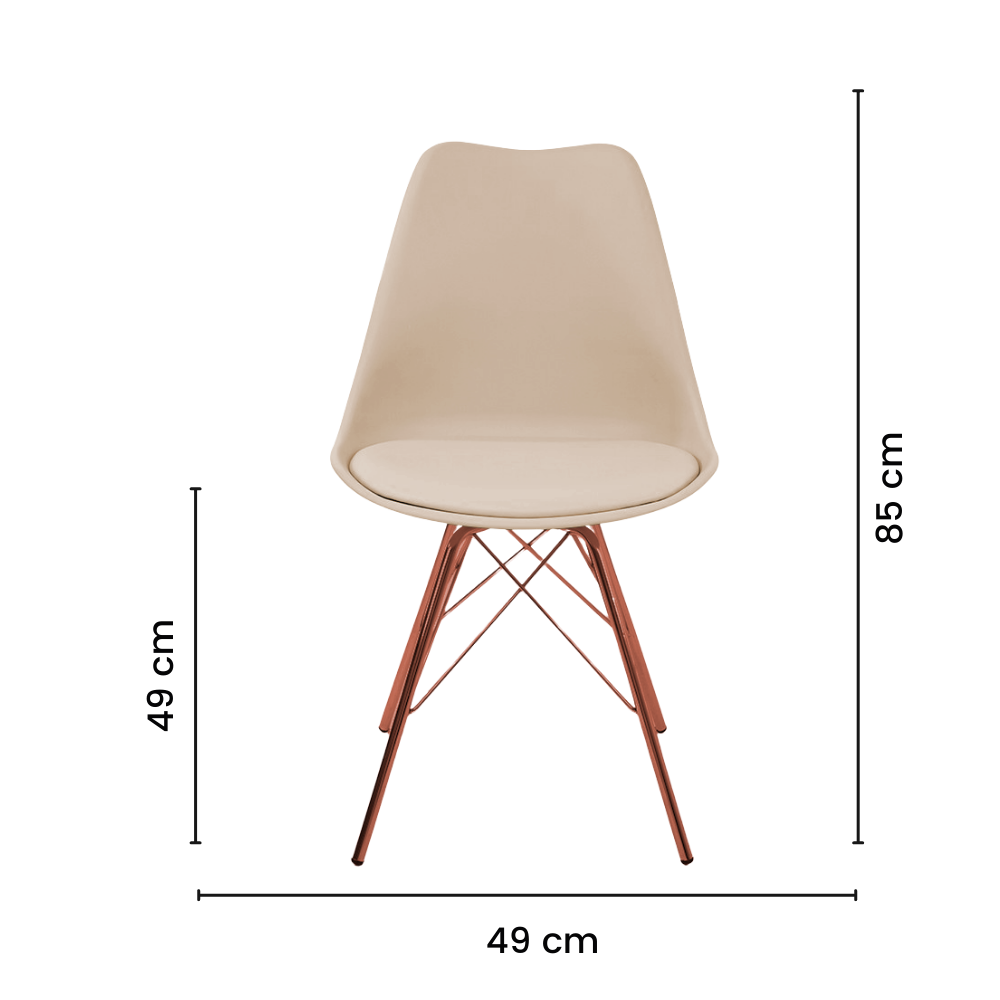 Kit 6 Cadeiras Design Leda Eames Estofada Fendi Tower Cobre - 7