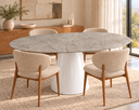 Ver imagem 1 de Mesa de Jantar Oval 170x100cm em MDF Pietra Bronze