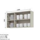 Ver imagem 3 de Armário Aéreo 03 Portas 120cm Fineze C654 Areia Hp - Henn