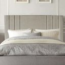 Ver imagem 1 de Cabeceira Estofada Grécia 195cm King Size Para Cama Box Quarto Linho Bege - Gat Magazine