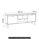 Ver imagem 4 de Rack TV 65 pol 180cm 2 Portas Pé Madeira Luara Hanover A10 - Mpozenato