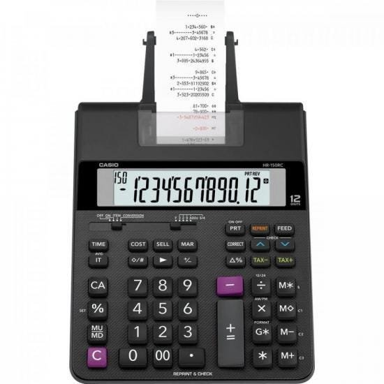 Calculadora com Bobina Compacta HR150RC-B Preta CASIO - 1