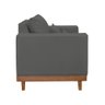 Kit 2 Poltronas Living + Sofá 3 Lugares com Base Madeira Suede Cor:cinza - 8