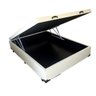 Cama Box Baú Casal 138 X 188 - Reforçado/blindado Corino Branco - 1