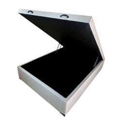 Cama Box Baú Casal 138 X 188 - Reforçado/blindado Corino Branco - 1