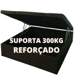 Cama Box Baú Casal 138 X 188 - Reforçado / Bordado Preto - 2