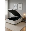 Ver imagem 3 de Cama Baú Casal 138x188 com 48cm de Altura Total no Corino Branco