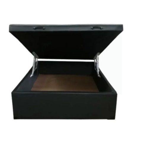 Cama Box Baú Casal 138 X 188 com 48cm de Altura Total - Reforçado / Corino Preto