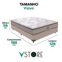 Ver imagem 3 de Cama Box Viúvo e Colchão Four Season Molas V-store Bege