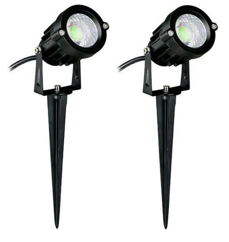 Kit 2x Espeto de Jardim 3w Verde Bivolt À Prova D'água