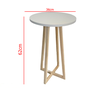 Mesa de Canto Lateral Redonda Branca Pequena Mdf - 5