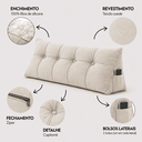 Ver imagem 6 de Almofada de Cabeceira Retangular Mel 195cm Suede Apoio Conforto com Bolso Lateral
