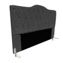 Ver imagem 2 de Cabeceira King Size Cama Box de Casal Quarto Estofada Barcelona 198cm:corino Cinza Escuro
