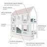 Beliche Casinha Bela com Coração 2 Gavetas 4 Janelas Venezianas - Madeira Maciça Branco/rosa/ - 4