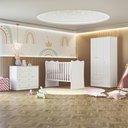 Ver imagem 1 de Quarto de Bebê Doce Sonho Completo com Cômoda Sapateira Qmovi Branco