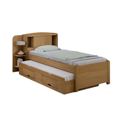 Cama para Solteiro Milênio com Box 2 Gavetas Plus - D Doro Cinamomo