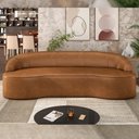 Ver imagem 2 de Sofá 3 Lugares Curvo Sala de Estar Living Lótus D02 Couríssimo Whisky 210 Cm B-90 - Lyam Decor