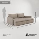 Ver imagem 3 de Sofá Cama sem Caixa Retrátil Reclinável Lunno D28 Mola Ensacada:Suede Capuccino/260cm